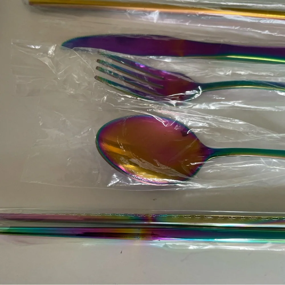 Travel Iridescent Utensil Set in Bag